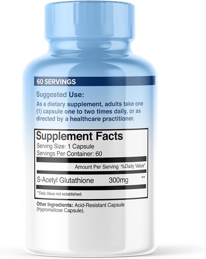 S-Acetyl L-Glutathione 300mg PER Capsule 60 300mg Acid 300mg