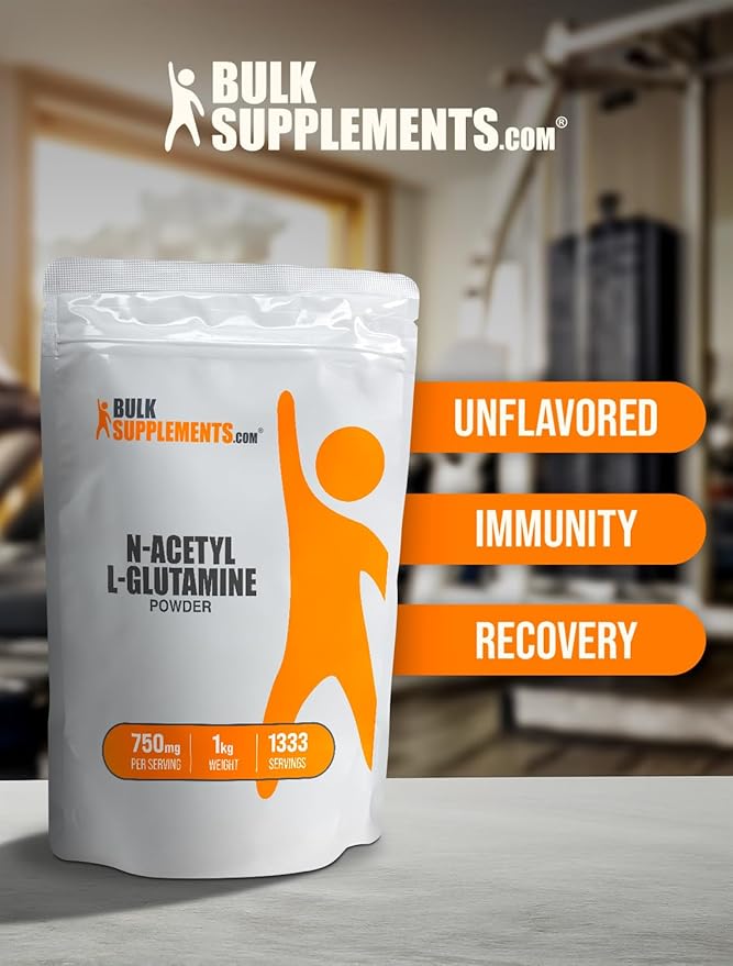 BulkSupplements.com N-Acetyl L-Glutamine Powder 750mg per 1kg (2.2 (2.2 lbs) 1)