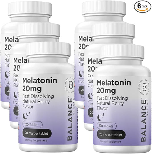 Melatonin 20mg, 100% Drug Free, Fast-Dissolve 120 Tablets