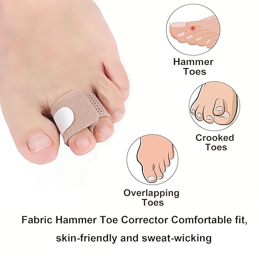 10Pcs Fabric Hammer Toe Corrector, Reusable