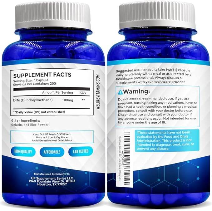 We Like Vitamins DIM 100mg 200 Capsules 200 Day