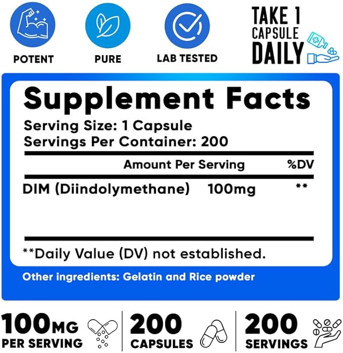 We Like Vitamins DIM 100mg 200 Capsules 200 Day