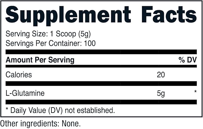 Nutricost L-Glutamine Powder (500 Grams) Unflavored 100 Servings