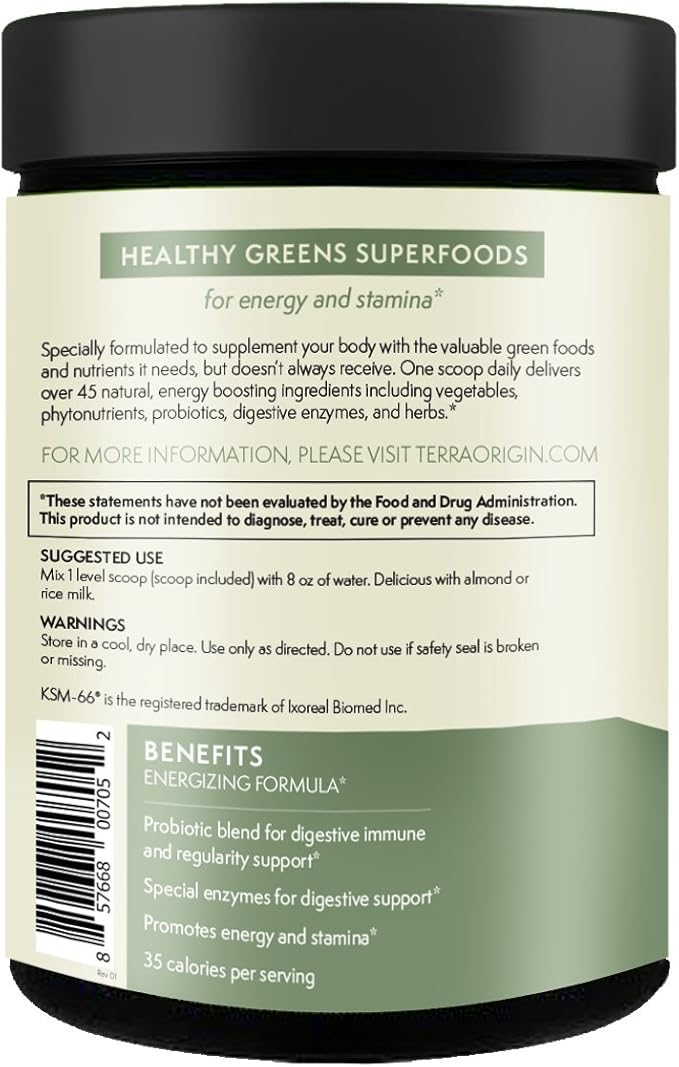 TERRA ORIGIN Superfoods Greens for Immune 30 Servings