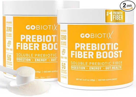 GOBIOTIX Fiber Supplement - Prebiotic Soluble Fiber Powder, Supports Gut Health and Digestive Regularity - Gummies Alternative - Gluten & Sugar Free, Keto, Vegan - 1 Scoop Daily, 35 Servings (2 Pack)
