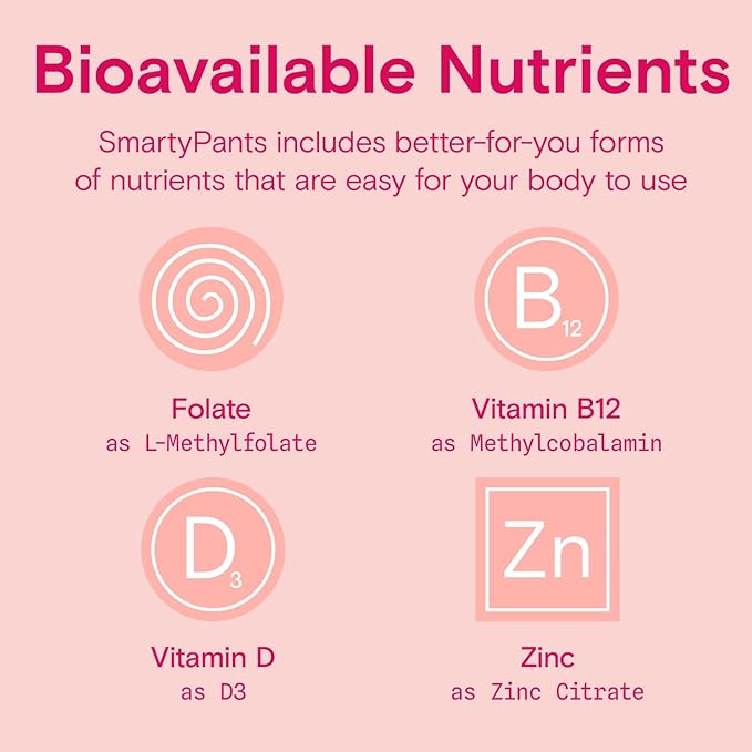 SmartyPants Organic Women's Multivitamin Gummies: Biotin, 3 (ALA), D3, C, B12, B6, B6, Vitamin 120 Count (30 Day
