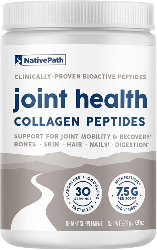 NativePath Joint Health Collagen Peptides, Type 1 & 3 Peptides, 7.9 Ounce, 30 Servings