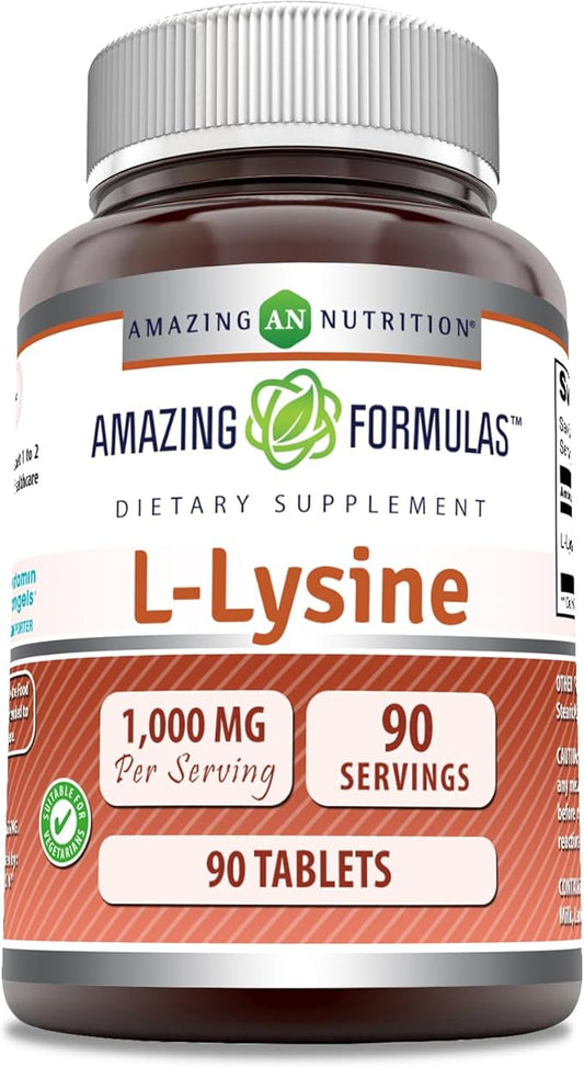 Amazing Formulas L-Lysine 1000mg Amino Acid (90 Count)