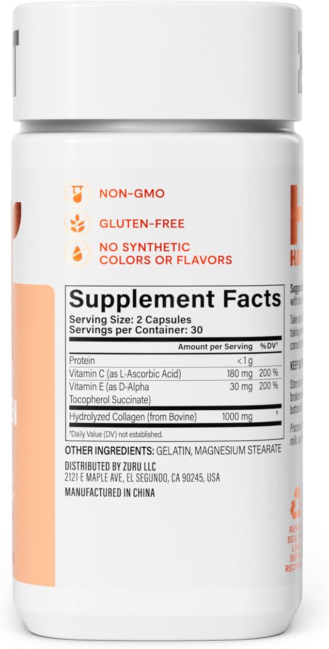 HABIT Collagen Supplement (60 Capsules) 2000mg Collagen (1 Pack)