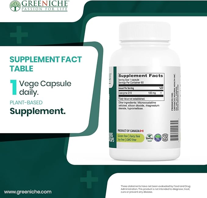 Coenzyme Q10, 60 Caps, High Absorption Coq10, Vegan,