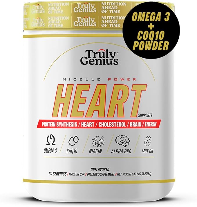 Heart Omega 3 Powder – Omega 3 Fish Oil Supplement, CoQ10, MCT Oil, DHA - Founded by James Rodriguez - Heart, Muscle Support - 30 Servings
