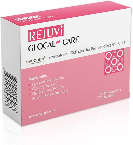 GlocalCare Rejuvi Skin Rejuvenation - Collagen Synthesis, Anti-Wrinkles with Ovoderm, Grape Seed Extract, Coenzyme Q10, Folate