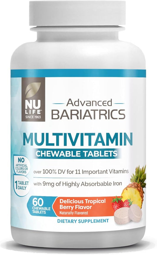 Nu-Life Advanced Bariatrics Multivitamin Chewable Tablets, (60 Chewable
