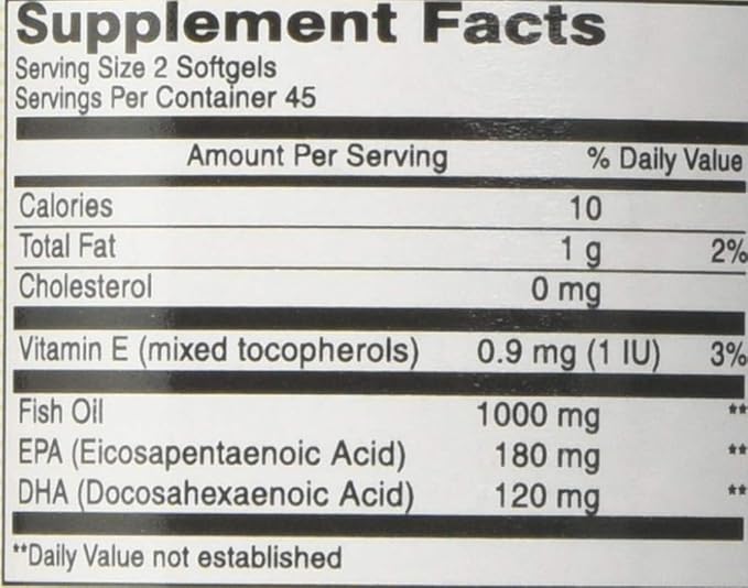 Fish Oil 1000 Mg No Burp 90 Ea