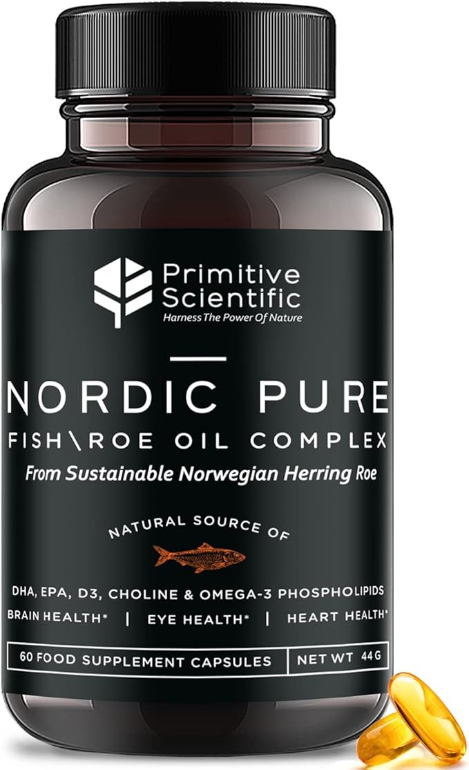 Nordic Pure Fish Roe Oil Complex (60 Fish D3, Choline 3 Supplements