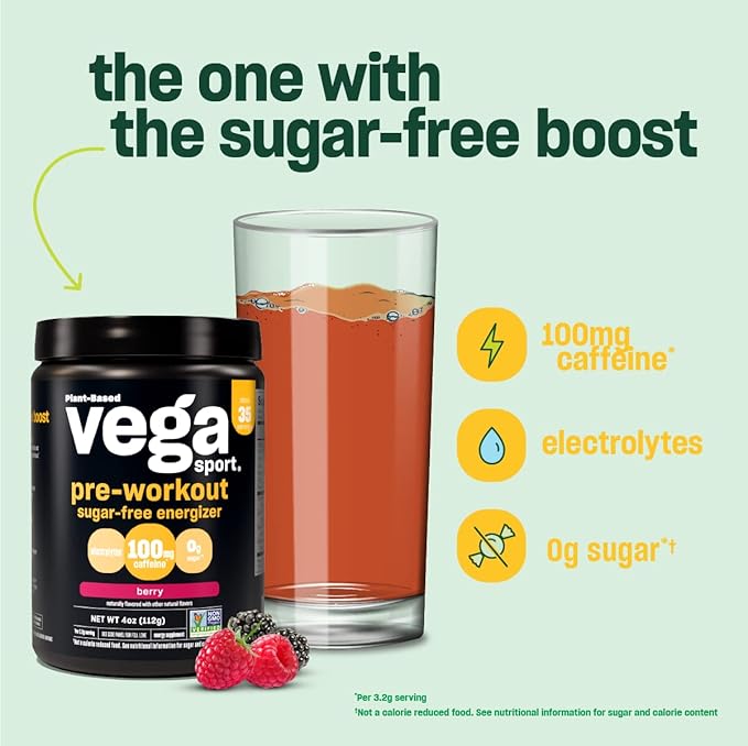Vega Sport Sugar Free Pre-Workout Energizer, 4.3 oz