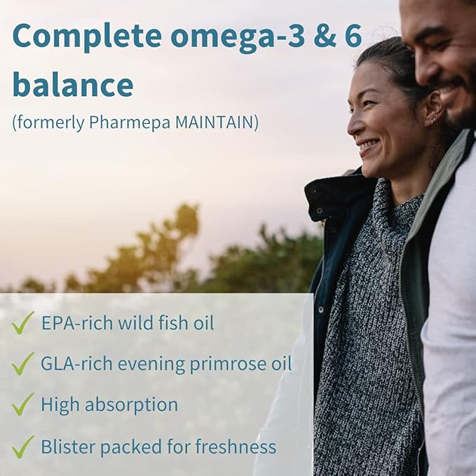 Pharmepa Complete EPA DHA rTG Omega 3 1000mg, 1000mg, High 6 GLA 60 Servings
