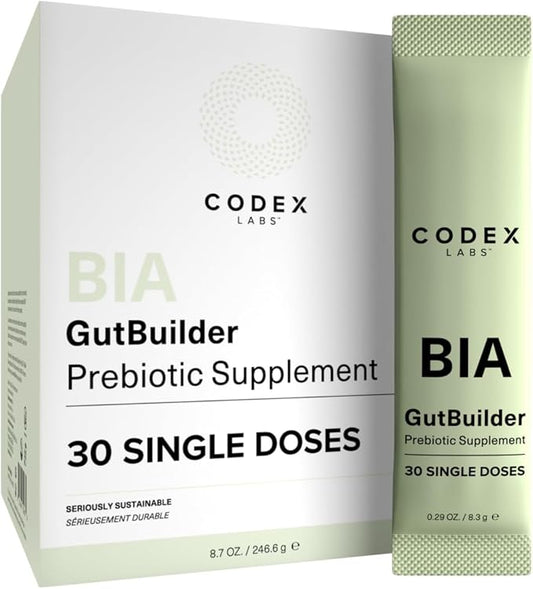 Codex Labs BIA GutBuilder – Supports Gut Health & Immunity - Fortifies Gut Microbiome & Skin Barrier with Prebiotics & Superfoods - 30-Day Supply