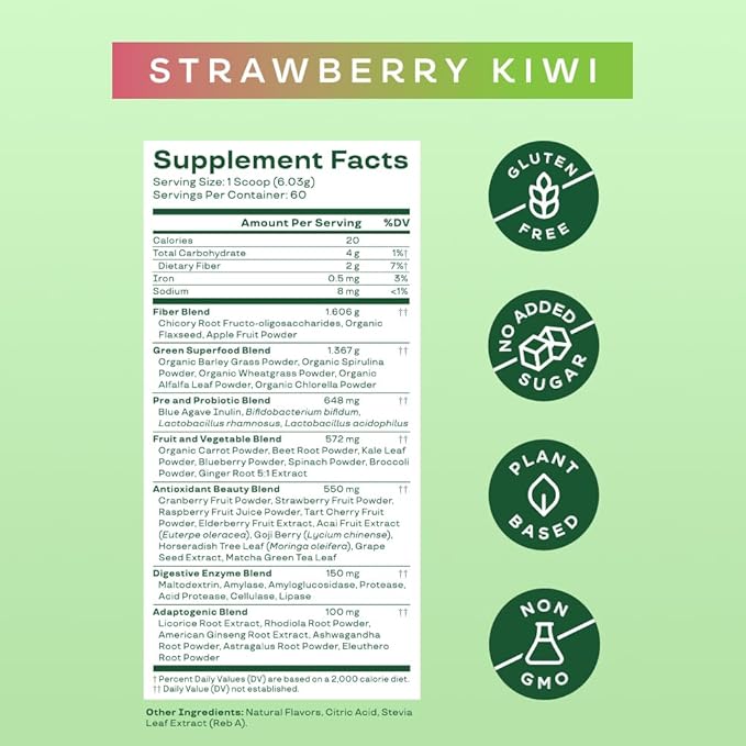 Bloom Nutrition Superfood Greens Powder, Digestive 60 SVG,