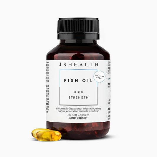 JSHealth High Strength Fish Oil Supplements 3 Fish 3 Supplement, 60 Capsules