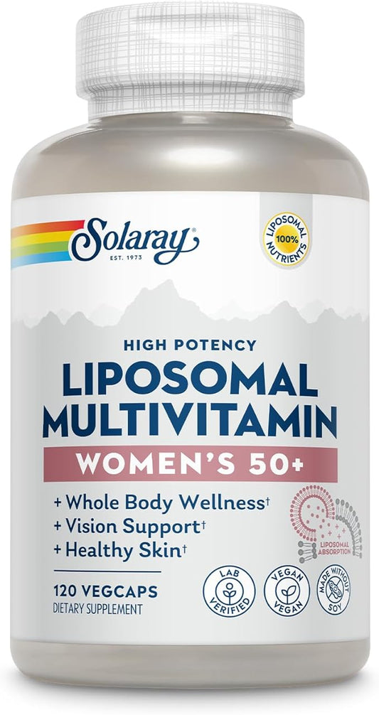 Solaray Liposomal Multivitamin for Women 50 B12, Biotin 60 Servings, 120 VegCaps