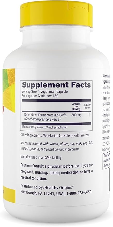 Healthy Origins EpiCor 500 mg (Immune Support, Non-GMO, Gluten Free), 150 Veggie Capsules