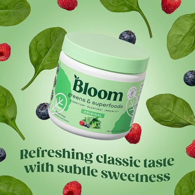Bloom Nutrition Superfood Greens Powder, Digestive 30 SVG,