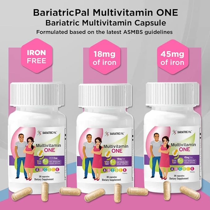 BariatricPal Multivitamin ONE 1 per Day! 45mg Iron (30 Count)