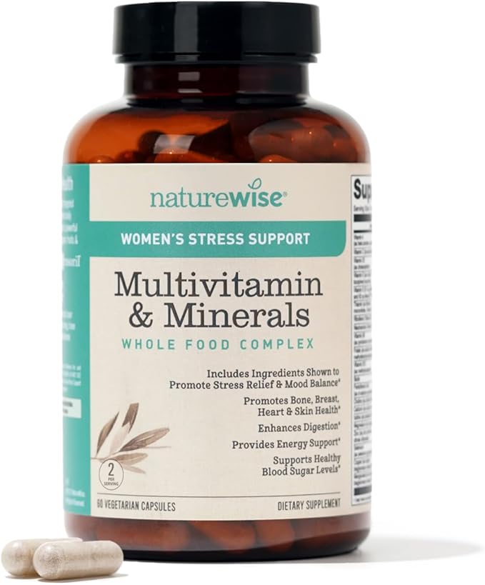 NatureWise Multivitamin for Women + Stress D3 K2 K2 for 60 Capsules[1-Month Capsules[1-Month Supply]