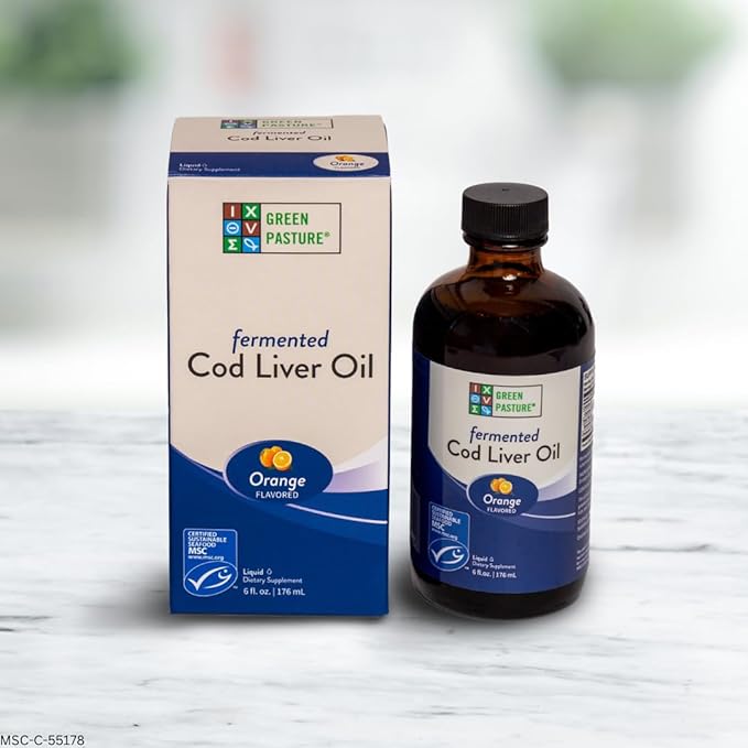 Green Pasture - Fermented Cod Liver 6 fl. 3 Omega 6 Omega 9 (6oz (6oz Orange)