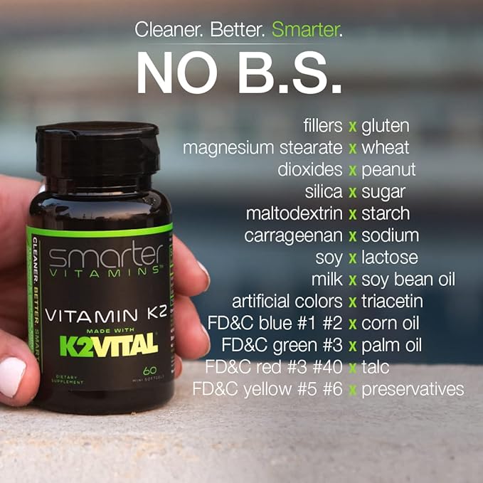 (3 Pack) Smarter Vitamin K2 MK7 100mcg Made K2VITAL and K-2 MK-7 MK-7 Supports 180 Liquid