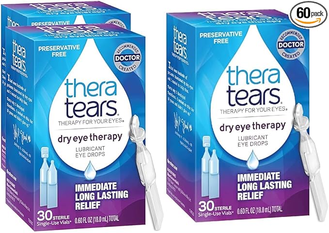 TheraTears Dry Eye Therapy Eye Drops 30 Vials 2 Pack 30 Single-Use