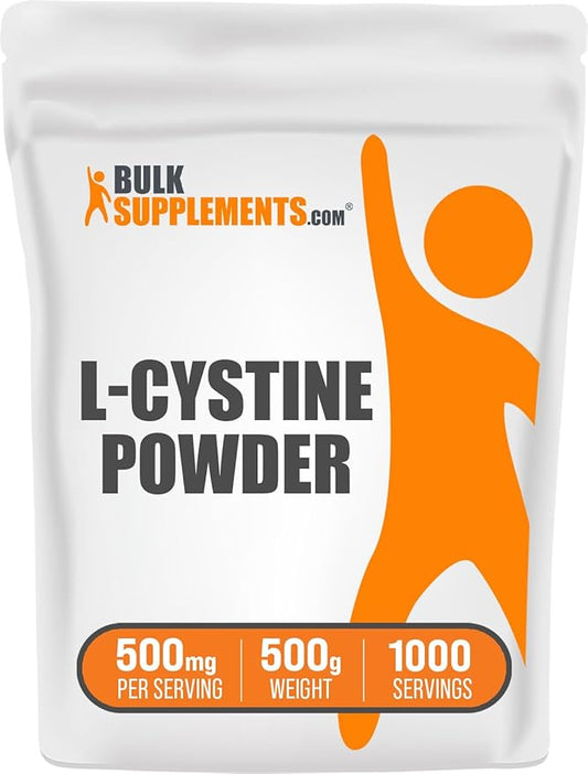 BulkSupplements.com L-Cystine Powder 500mg, L-Cystine 500mg per 500g (1.1 (1.1 lbs) 1)
