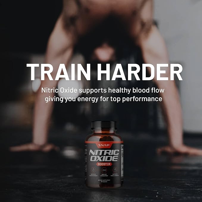 Snap Supplements Nitric Oxide Booster Pre 1500mg Formula, (90 Capsules)