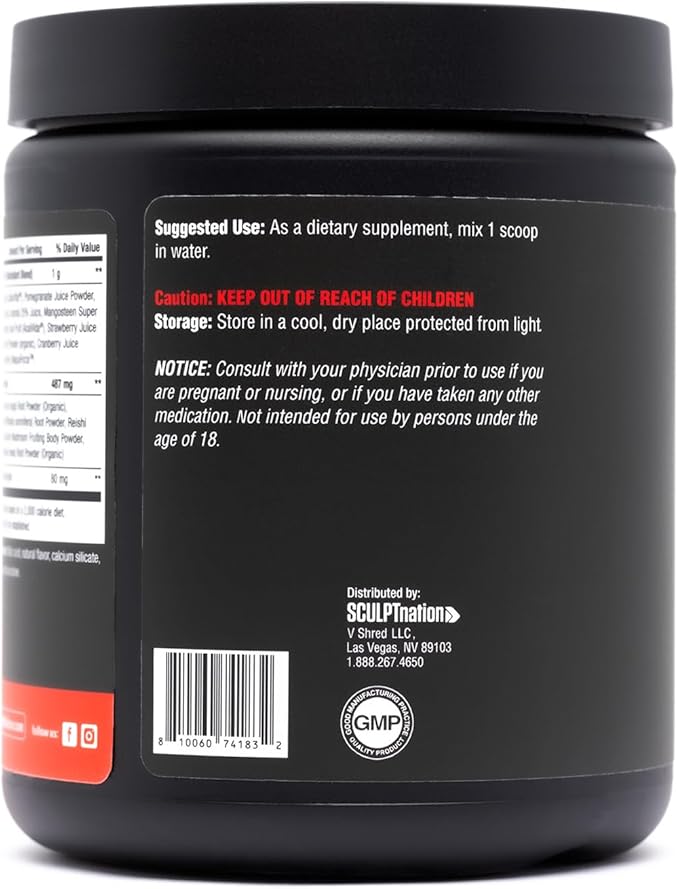 Sculpt Nation by V Shred Greens Strawberry - Premium Greens Powder & Superfood Blend with Collagen to Support Skin, Digestion, and Energy - 30-Day Supply