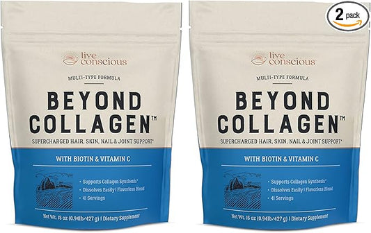 Live Conscious Beyond Collagen Multi Collagen Powder 15oz (2-Pack) (2-Pack)
