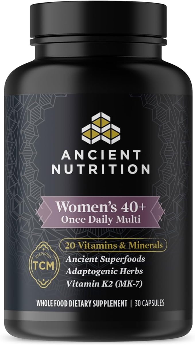 Ancient Nutrition Multivitamin for Women, Ancient 40+ Once K2, Folate 30ct