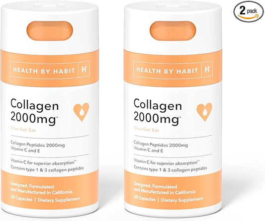Health by Habit Collagen Supplement 2 (120 Capsules) 2000mg, Collagen (2 Pack)