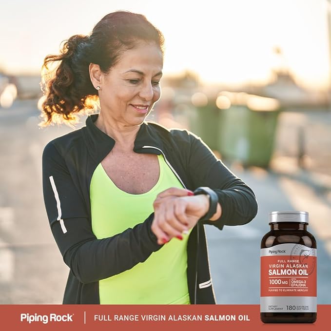 Piping Rock Salmon Oil Supplements 1000mg | 180 Softgels