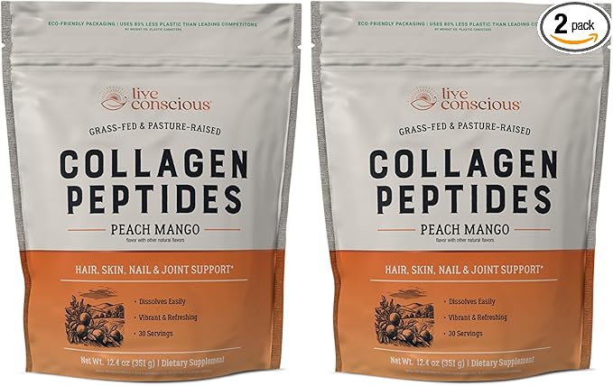 Live Conscious Collagen Peptides Powder (2-Pack)