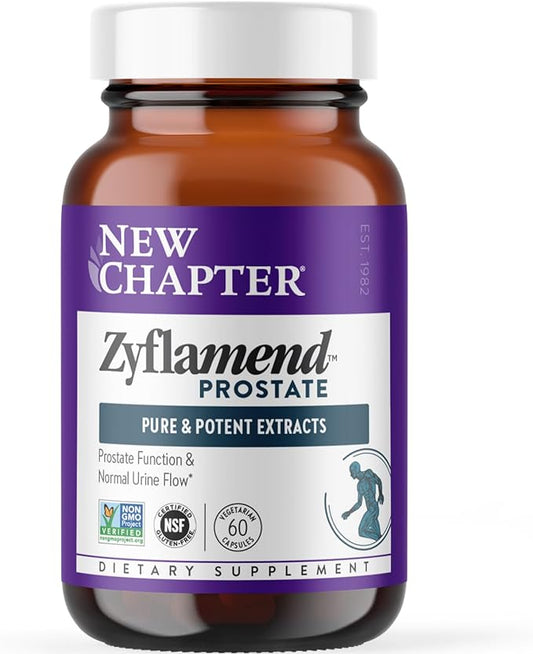 New Chapter Prostate Supplement Zyflamend Prostate with Saw Palmetto + Pumpkin Seed Oil + Turmeric for Prostate Health Vegetarian Capsule, 60 Count