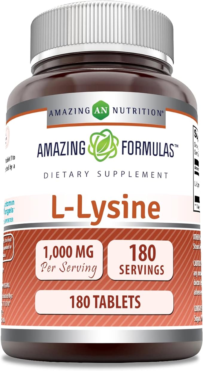 Amazing Formulas L-Lysine 1000mg Amino Acid 180 Tablets