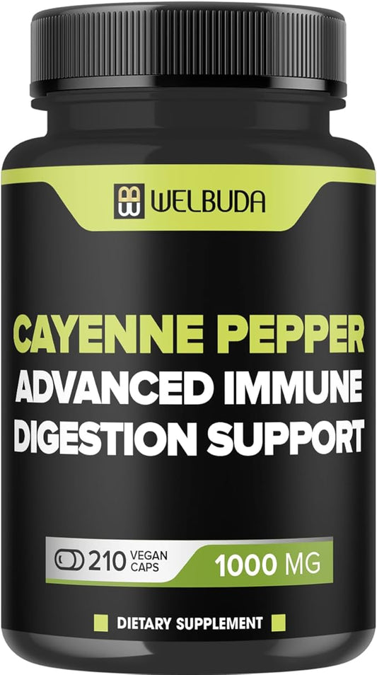 210 Capsules - Cayenne Pepper Supplements 10:1 with