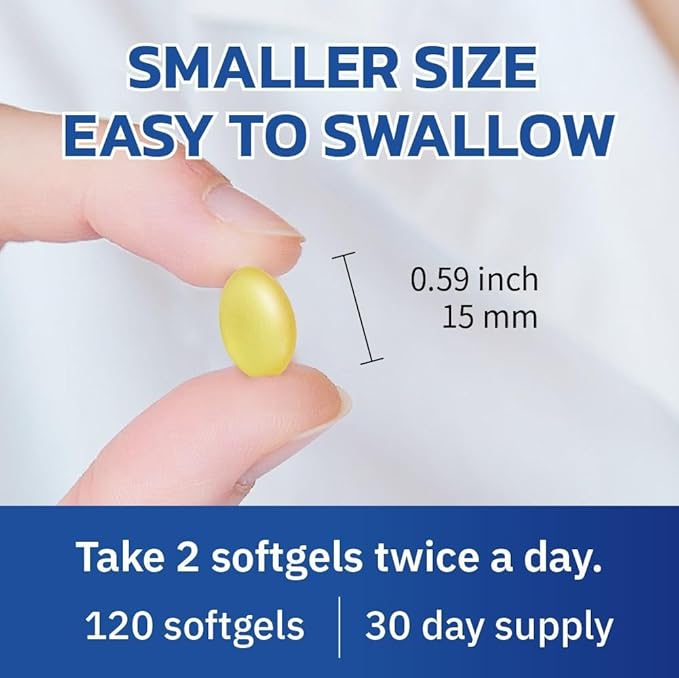 Lovita rTG 90 Mini Fish Oil, 2000mg Daily| 90% Omega-3 Omega-3 | 120 Enteric-Coated 3)