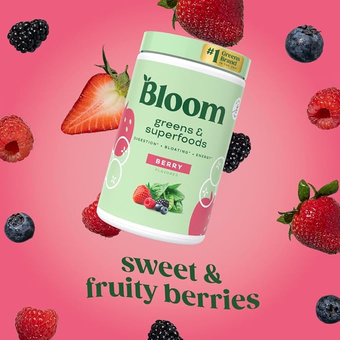 Bloom Nutrition Superfood Greens Powder, Digestive 25 SVG,