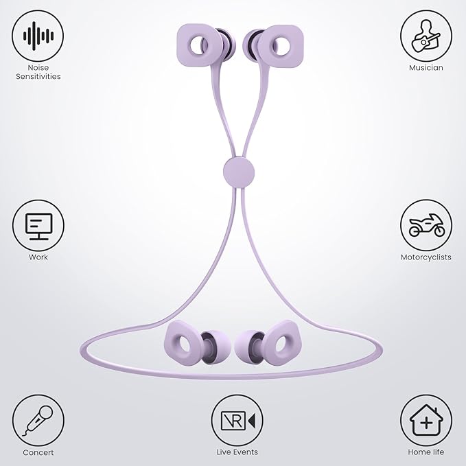 2 Pairs of Earplugs for Sleeping,Reusable 8 Pairs 25dB-30dB