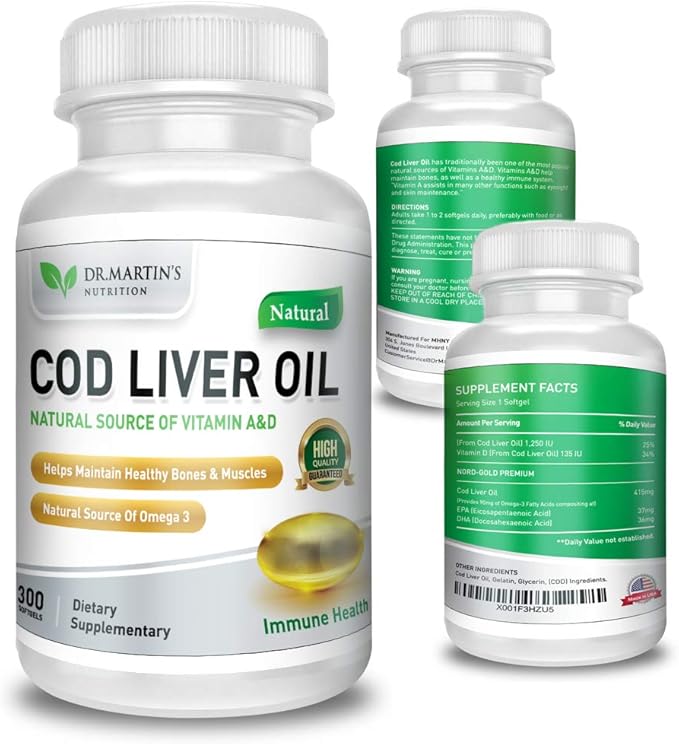 COD Liver Oil 300 Softgels 3 Fatty