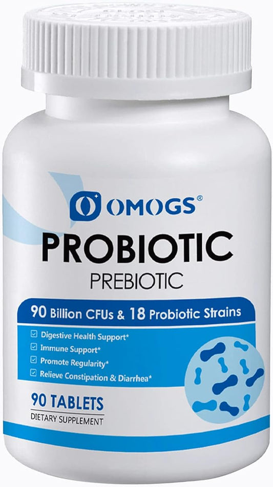 Probiotics 90 Billion CFUs 18 Strains, 3 Organic Free,90 Tablets