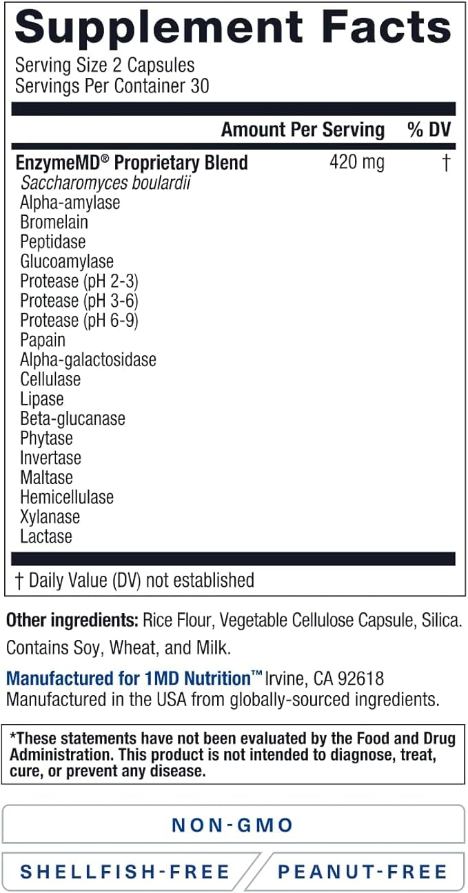 1MD Nutrition EnzymeMD 18 Plant-Based 60 Capsules