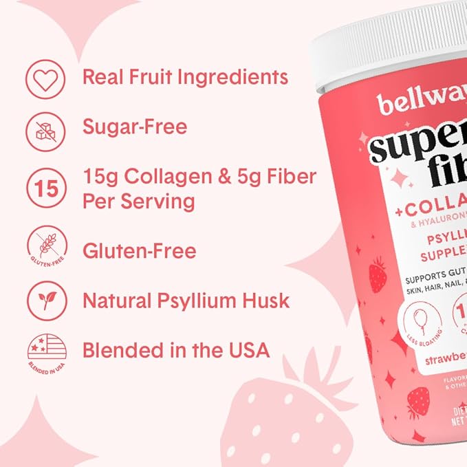Bellway Super Fiber Powder + Collagen (2 Pack), (22.92 oz)